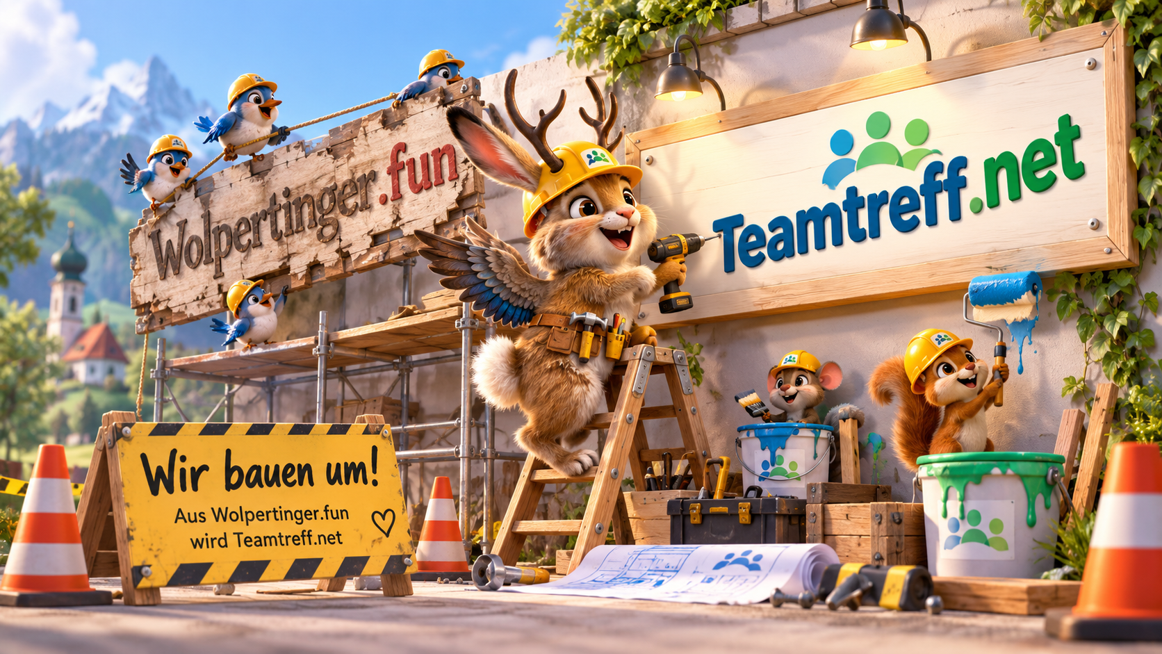 Wir bauen um! Aus Wolpertinger.fun wird Teamtreff.net.
